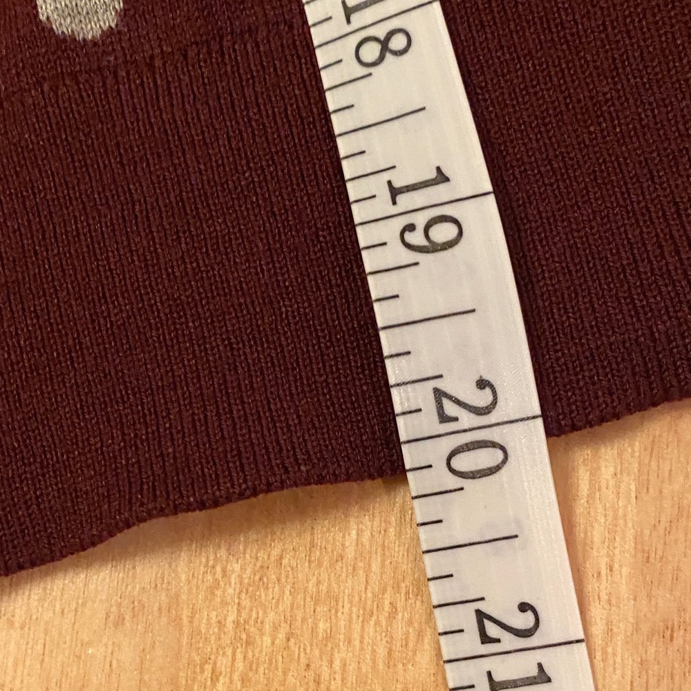 LOFT Burgundy Sweater with Light Gray Dots - Picture 8 of 9